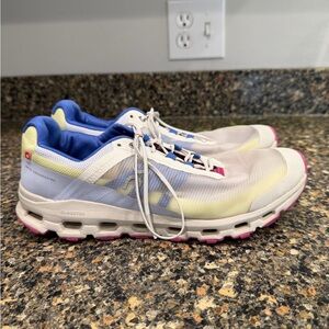 Women's White and Blue Running Shoes ladies 10.5